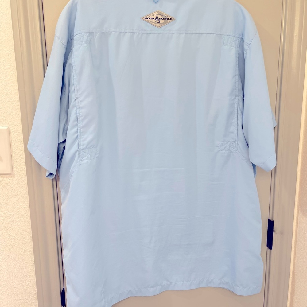 XL Hook and Tackle blue fishing shirt